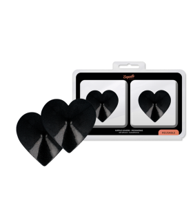 COQUETTE CHIC DESIRE CUBRE PEZONES METAL CORAZONES NEGROS