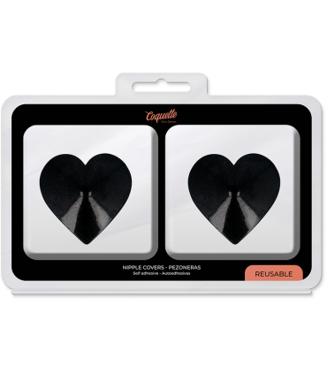 COQUETTE CHIC DESIRE CUBRE PEZONES METAL CORAZONES NEGROS