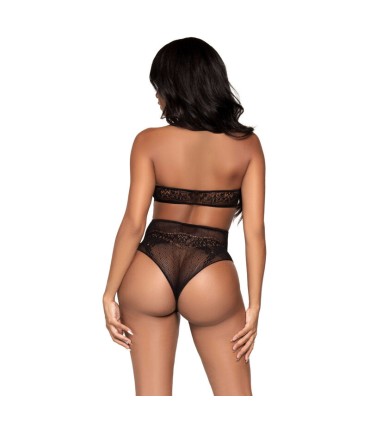 LEG AVENUE SET DOS PIEZAS TOP CORTO CUELLO HALTER Y TANGA TALLA UNICA