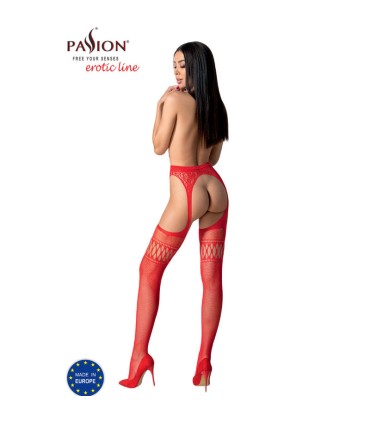 PASSION S026 MEDIAS CON LIGUERO ROJO TALLA UNICA