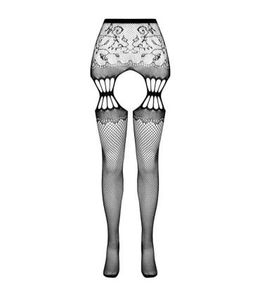 PASSION S027 MEDIAS CON LIGUERO NEGRO TALLA UNICA