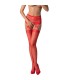 PASSION S027 MEDIAS CON LIGUERO ROJO TALLA UNICA