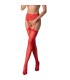 PASSION S028 MEDIAS CON LIGUERO ROJO TALLA UNICA