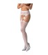 PASSION S028 MEDIAS CON LIGUERO BLANCO TALLA UNICA