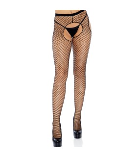 LEG AVENUE MEDIAS DE RED CROTCHLESS NEGRO