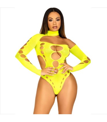 LEG AVENUE BODY SIN COSTRURAS CON TANGA AMARILLO
