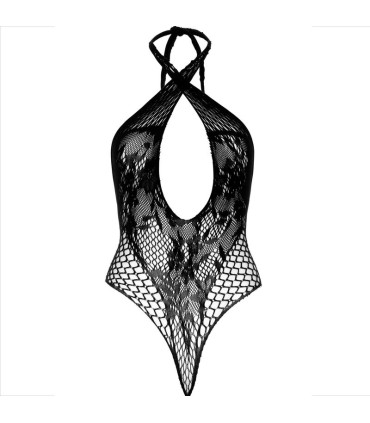 LEG AVENUE TEDDY HALTER CON ENCAJE NEGRO