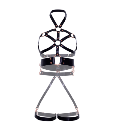 LEG AVENUE ARNES BODY CUERO VEGANO AGARRE NEGRO M