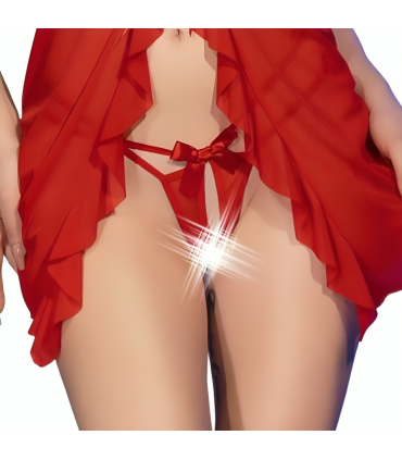 CHILIROSE CR 4696 BABYDOLL TANGA CROTCHLESS ROJO S M