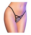 CHILIROSE - CR 4665 TANGA PLATEADO & NEGRO S/M