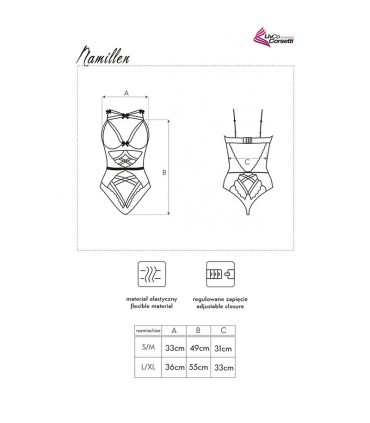 LIVCO CORSETTI FASHION NAMILLEN LC 90528 BODY BLACK S M