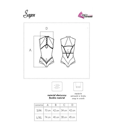 LIVCO CORSETTI FASHION SAGEN LC 90694 BODY NEGRO L XL