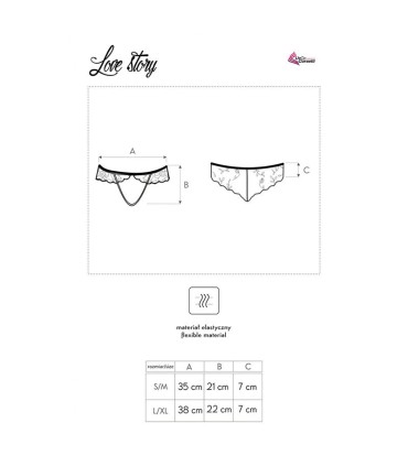 LIVCO CORSETTI FASHION LOVE STORY LC 90679 PANTY CROTCHLESS NEGRO L XL