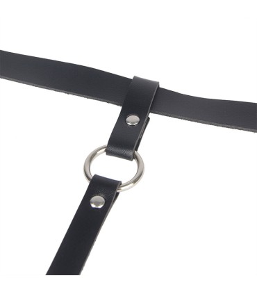 SUBBLIME ARNES DE PIERNA CADENA CUERO NEGRO TALLA UNICA