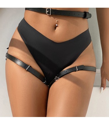 SUBBLIME ARNES CINTURA Y PIERNAS CUERO NEGRO TALLA UNICA