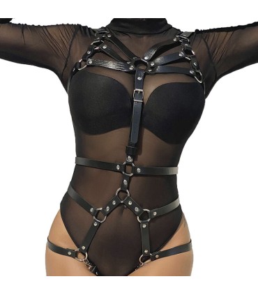 SUBBLIME ARNES DE CUERPO CORREAS AJUSTABLE CUERO NEGRO TALLA UNICA