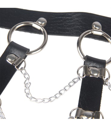 SUBBLIME ARNES DE PECHO CADENAS CUERO NEGRO TALLA UNICA