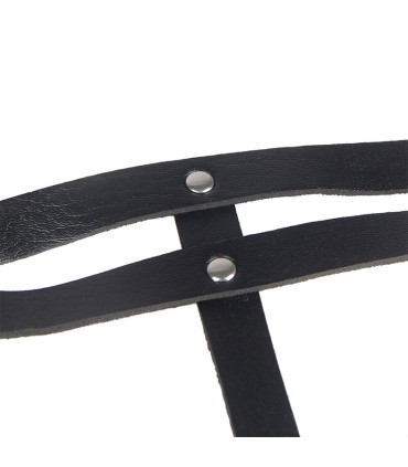 SUBBLIME CINTURON DE CADENAS ANILLAS CUERO NEGRO TALLA UNICA