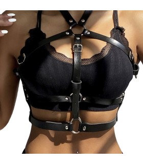 SUBBLIME ARNES DE PECHO ANILLAS DE CUERO NEGRO TALLA UNICA