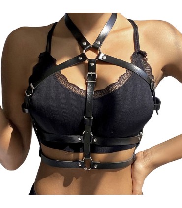 SUBBLIME ARNES DE PECHO ANILLAS DE CUERO NEGRO TALLA UNICA