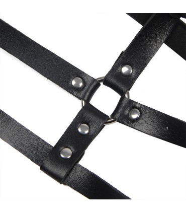 SUBBLIME ARNES DE PECHO ANILLAS DE CUERO NEGRO TALLA UNICA