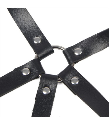 SUBBLIME ARNES DE PECHO ANILLAS DE CUERO NEGRO TALLA UNICA