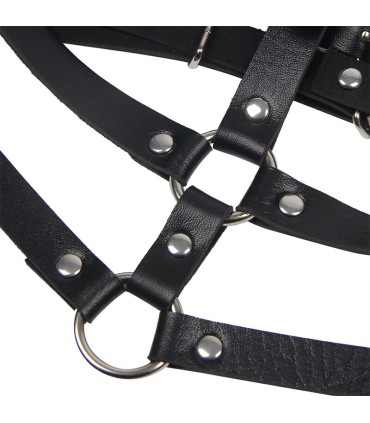 SUBBLIME ARNES DE PECHO ANILLAS DE CUERO NEGRO TALLA UNICA