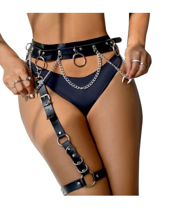 SUBBLIME ARNES CINTURON Y LIGA DETALLE ANILLAS Y CADENA TALLA UNICA