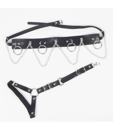 SUBBLIME ARNES CINTURON Y LIGA DETALLE ANILLAS Y CADENA TALLA UNICA