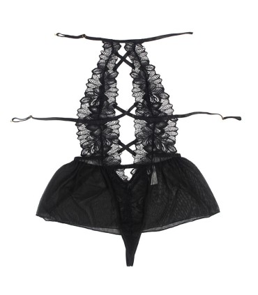 SUBBLIME TEDDY CUELLO HALTER ESPALDA DESCUBIERTA ENCAJE NEGRO L XL