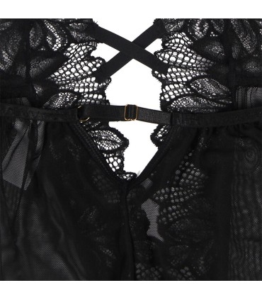 SUBBLIME TEDDY CUELLO HALTER ESPALDA DESCUBIERTA ENCAJE NEGRO L XL