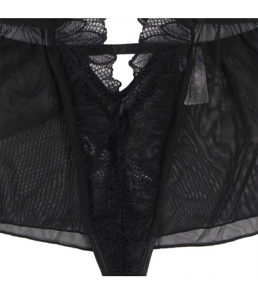 SUBBLIME TEDDY CUELLO HALTER ESPALDA DESCUBIERTA ENCAJE NEGRO L XL