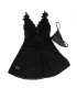 SUBBLIME BABYDOLL TELA DE TUL DETALLE ENCAJE Y FLOR NEGRO L XL