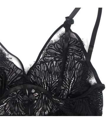 SUBBLIME BABYDOLL CON TIRANTES AJUSTABLES DE ENCAJE NEGRO S M