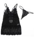 SUBBLIME BABYDOLL CON TIRANTES AJUSTABLES DE ENCAJE NEGRO L XL