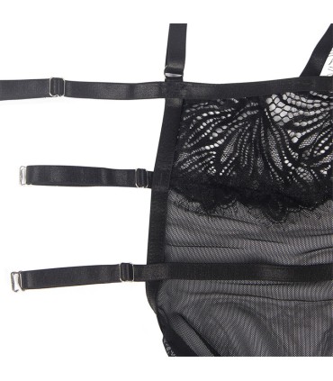 SUBBLIME BABYDOLL CON TIRANTES AJUSTABLES DE ENCAJE NEGRO L XL