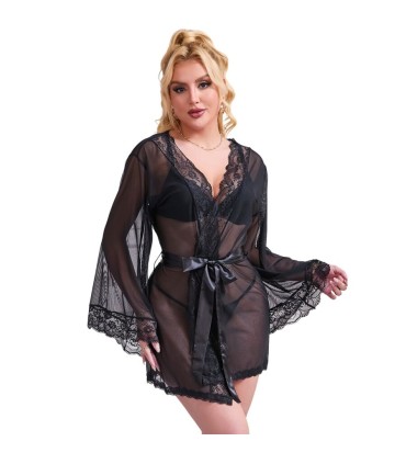 SUBBLIME BATA TELA TRANSPARENTE DETALLE ENCAJE NEGRO L XL