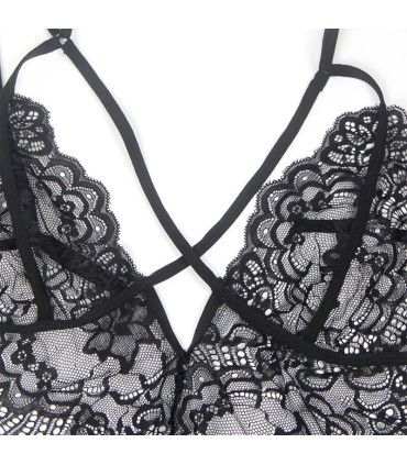 SUBBLIME DISFRAZ POLICIA BODY ENCAJE NEGRO L XL