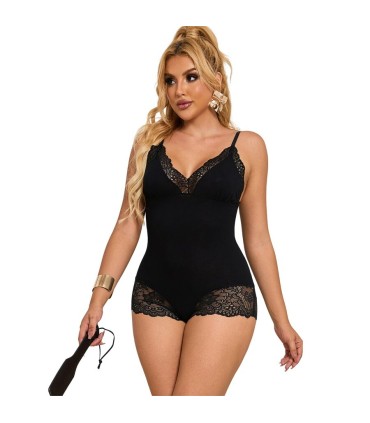 SUBBLIME TEDDY DETALLE ENCAJE FLORAL NEGRO L XL