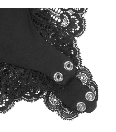 SUBBLIME TEDDY DETALLE ENCAJE FLORAL NEGRO L XL