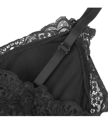 SUBBLIME TEDDY DETALLE ENCAJE FLORAL NEGRO S M