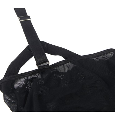 SUBBLIME TEDDY CON LIGUERO DETALLE TIRAS PECHO NEGRO S M