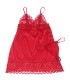 SUBBLIME BABYDOLL SATINADO CON ENCAJE ROJO S M