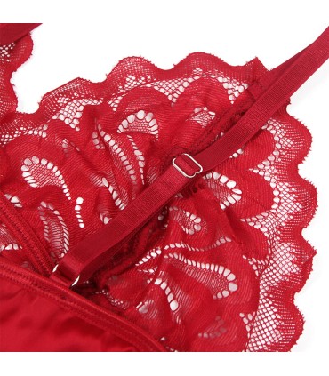 SUBBLIME BABYDOLL SATINADO CON ENCAJE ROJO S M