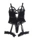 SUBBLIME TEDDY CON LIGA DETALLE ENCAJES Y TIRAS NEGRO L XL