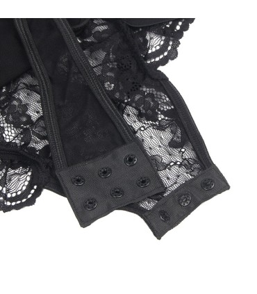 SUBBLIME TEDDY CON LIGA DETALLE ENCAJES Y TIRAS NEGRO L XL