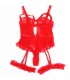 SUBBLIME TEDDY CON LIGA DETALLE ENCAJE Y TIRAS ROJO L XL