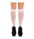 LEG AVENUE MEDIAS HASTA LA RODILLA CON VOLANTES BLANCO