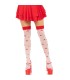 LEG AVENUE CALCETINES ALTOS CHAMPINONES ROJO BLANCO