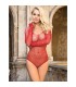 SUBBLIME 952303 BODY DE REJILLA BRILLANTE CON HOMBROS DESCUBIERTOS MANGA LARGA ROJO TALLA UNICA